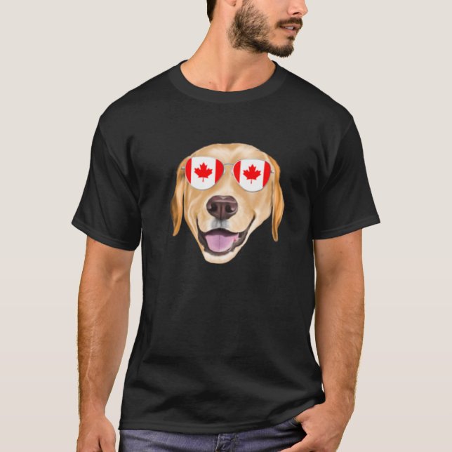 Canadian Flag Yellow Labrador Retriever Dog Canada T-Shirt (Vorderseite)