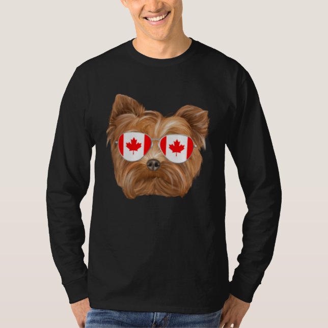 Canadian Flag Yorkshire Terrier Dog Canada Pocket T-Shirt (Vorderseite)