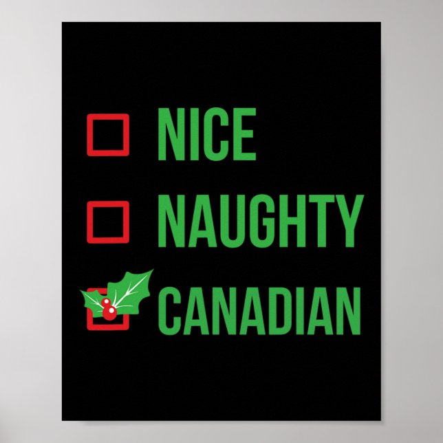 Canadian Funny Canada Pajama Weihnachtsgeschenk Poster (Vorne)