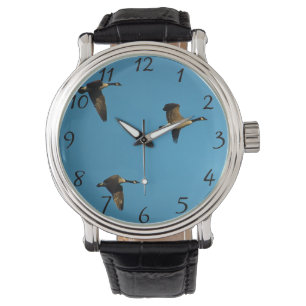 Canadian geese in flight armbanduhr