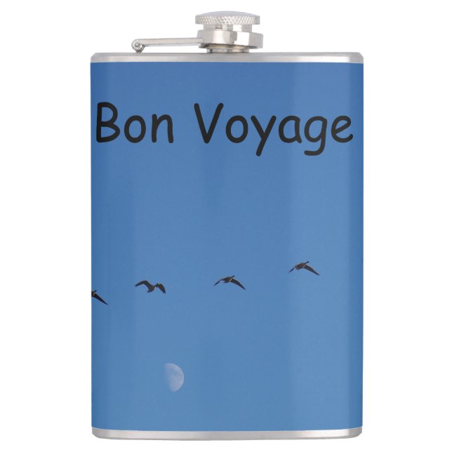 Canadian geese in flight flachmann (Vorderseite)