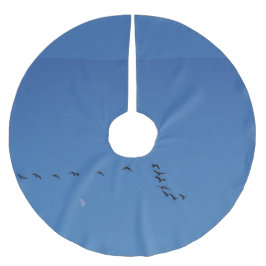 Canadian geese in flight polyester weihnachtsbaumdecke
