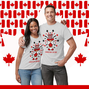 Canadian Gnome Stars Fireworks Canada Day Unisex T-Shirt