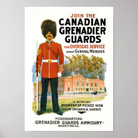 Canadian Grenadier Guards Rekrutierung Poster