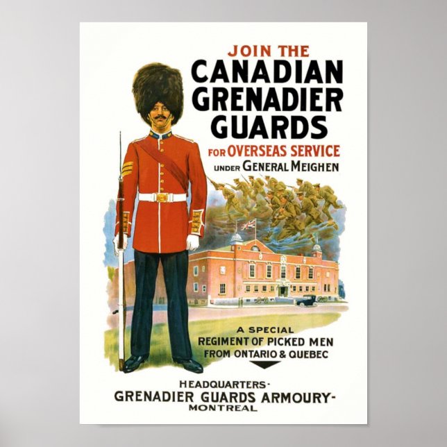 Canadian Grenadier Guards Rekrutierung Poster (Vorne)