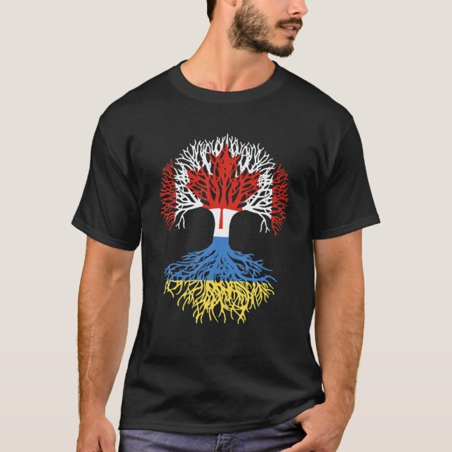 Canadian Grown With Ukrainian Roots Canada Ukraine T-Shirt (Vorderseite)