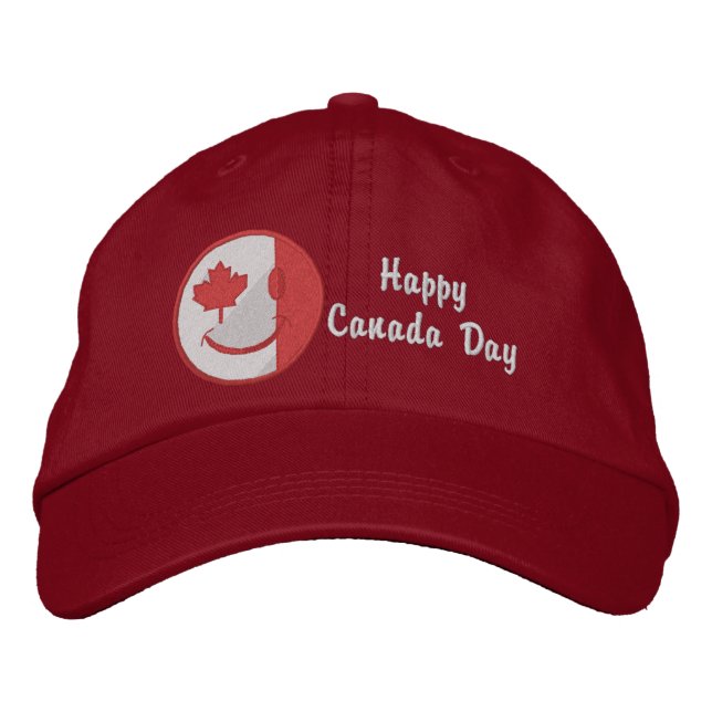 Canadian Happy Face Eh Team Bestickte Kappe (Vorderseite)