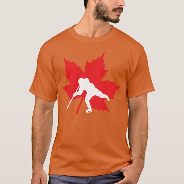 Canadian Hockey Maple Leaf Canada Sports Pride ret T-Shirt (Vorderseite)