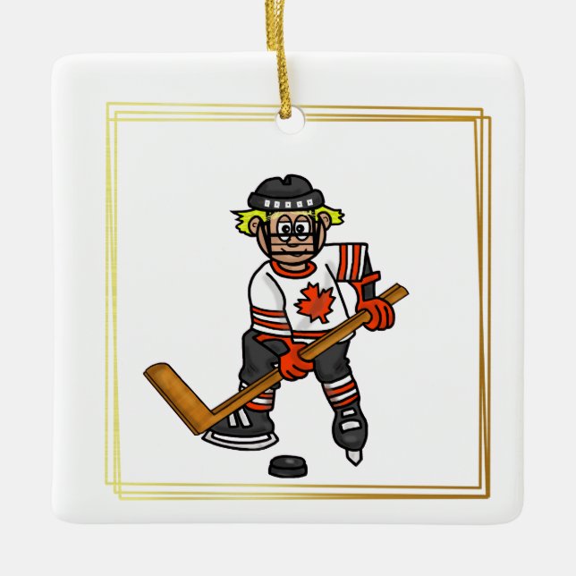 Canadian Hockey Player Weihnachtsschmuck (Vorderseite)