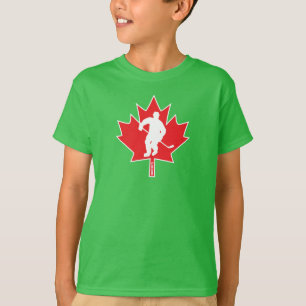 Canadian Hockey Weihnachten Rot und Grün T - Shirt