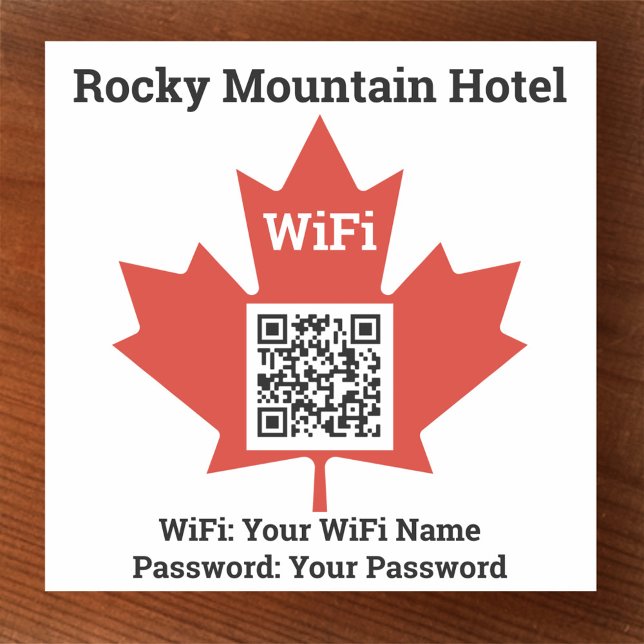 Canadian Hotel Wifi Details Plus QR Code Aufkleber (Von Creator hochgeladen)