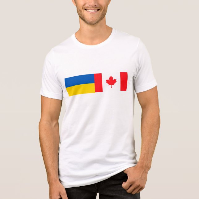 Canadian I stand with Ukraine. CAN & UKR flags. Tri-Blend Shirt (Vorderseite)