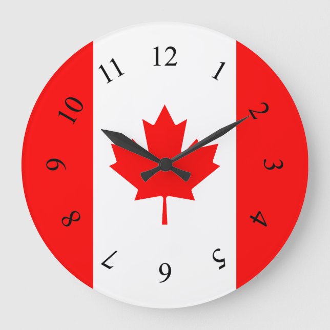 Canadian Maple Leaf Kanada Große Wanduhr (Vorderseite)