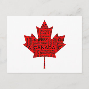 Canadian Maple Leaf mit Text Postkarte
