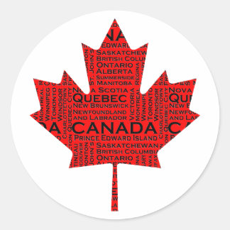 Canadian Maple Leaf mit Text Runder Aufkleber