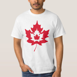 Canadian Maple Leaf - Modern Red & White T-Shirt