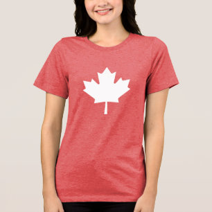 Canadian Maple Leaf Red and White Canada Tri-Blend Shirt