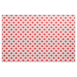Canadian Maple Leaf Red and White Diamond Pattern Stoff