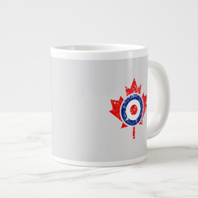 Canadian Maple Leaf Roundel Grunge Mod CANADA Jumbo-Tasse (Vorderseite Rechts)