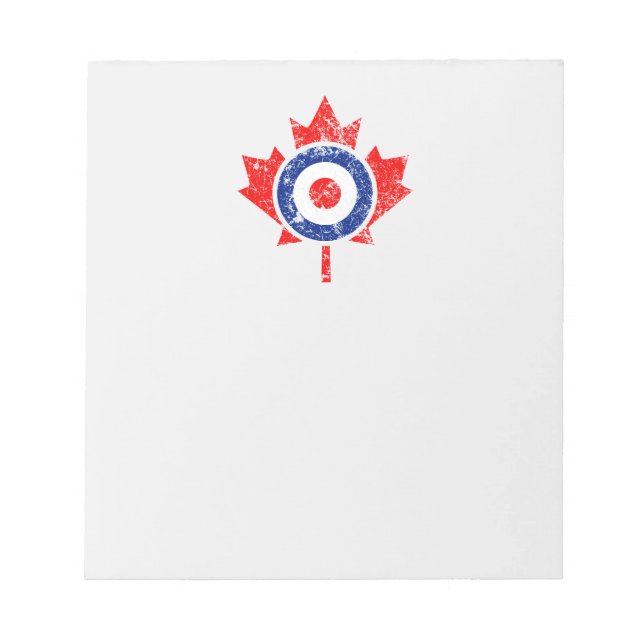 Canadian Maple Leaf Roundel Grunge Mod CANADA Notizblock (Vorderseite)