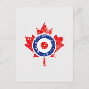 Canadian Maple Leaf Roundel Grunge Mod CANADA Postkarte
