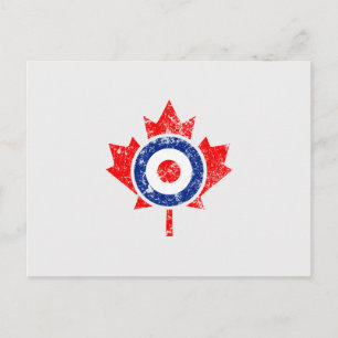 Canadian Maple Leaf Roundel Grunge Mod CANADA Postkarte