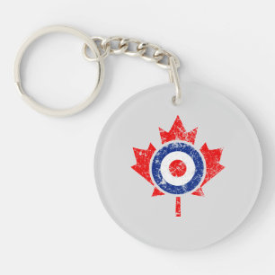 Canadian Maple Leaf Roundel Grunge Mod-Stil Schlüsselanhänger