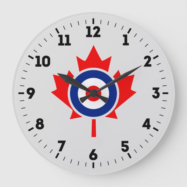 Canadian Maple Leaf Roundel Mod Abzeichen auf eine Große Wanduhr (Vorderseite)