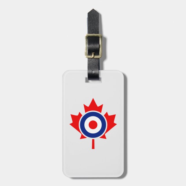Canadian Maple Leaf Roundel Mod Abzeichen Gepäckanhänger (Vorderseite vertikal)