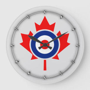 Canadian Maple Leaf Roundel Mod Abzeichen Große Wanduhr