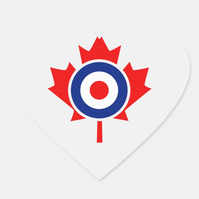 Canadian Maple Leaf Roundel Mod Abzeichen Herz-Aufkleber (Vorderseite)