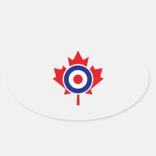 Canadian Maple Leaf Roundel Mod Abzeichen Ovaler Aufkleber (Vorderseite)
