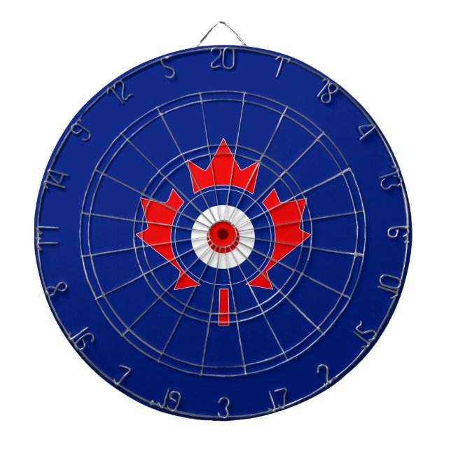 Canadian Maple Leaf Roundel Mod auf blau Dartscheibe (vorne)