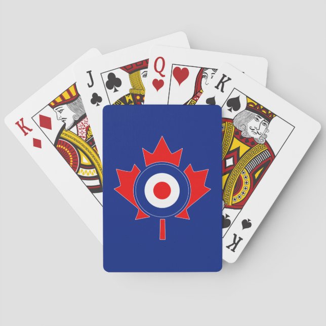 Canadian Maple Leaf Roundel Mod auf blau Spielkarten (Rückseite)