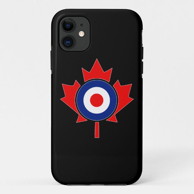 Canadian Maple Leaf Roundel Mod auf schwarz Case-Mate iPhone Hülle (Rückseite)