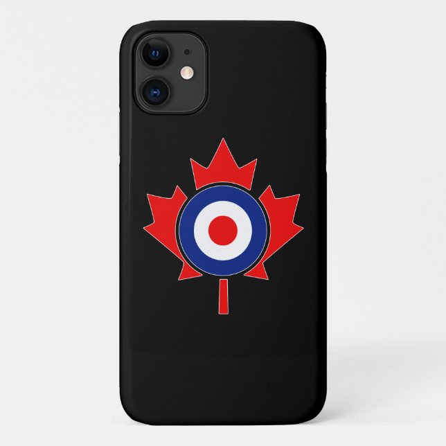 Canadian Maple Leaf Roundel Mod auf schwarz Case-Mate iPhone Hülle (Rückseite)