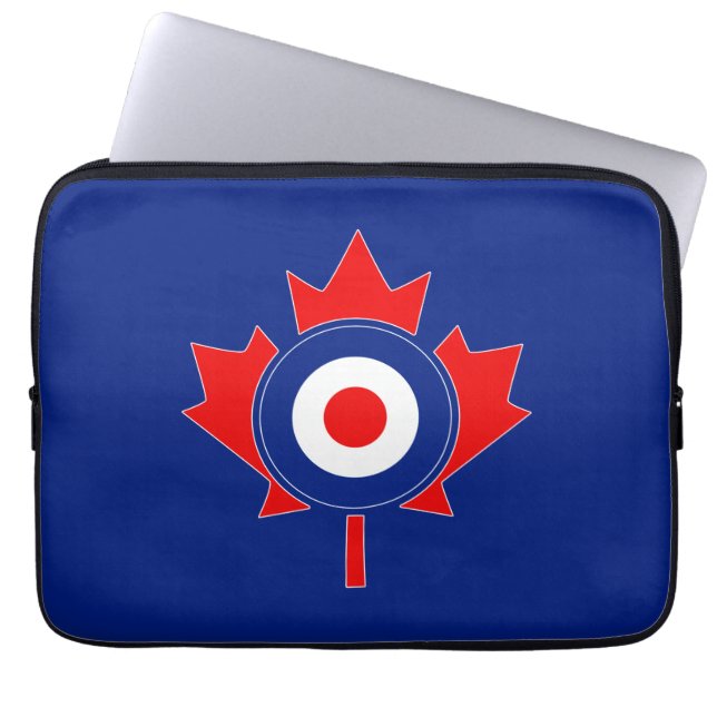Canadian Maple Leaf Roundel Mod marineblau Laptopschutzhülle (Vorderseite)