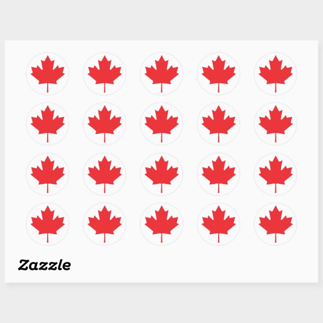 Canadian Maple Leaf Runder Aufkleber (Blatt)