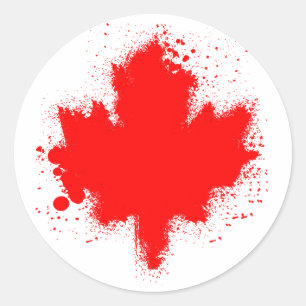 Canadian Maple Leaf Splash Tshirts Runder Aufkleber