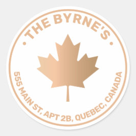 Canadian Maple Leaf Street Adresse Runder Aufkleber