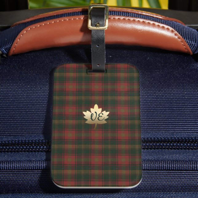 Canadian Maple Leaf Tartan Gepäckträger Gepäckanhänger (Vorderseite Insitu 2)