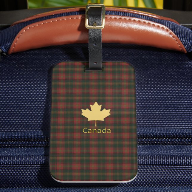 Canadian Maple Leaf Tartan Gepäckträger Gepäckanhänger (Vorderseite Insitu 2)
