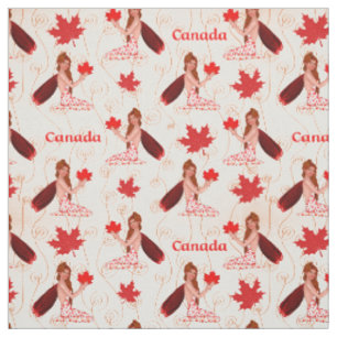 Canadian Mapleleaf Fairy on Light Fabric Stoff