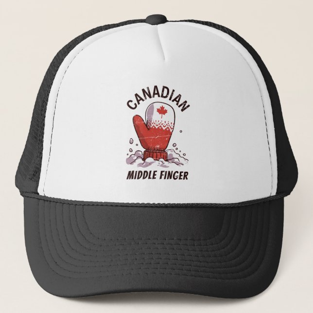 Canadian Middle Finger Truckerkappe (Vorderseite)