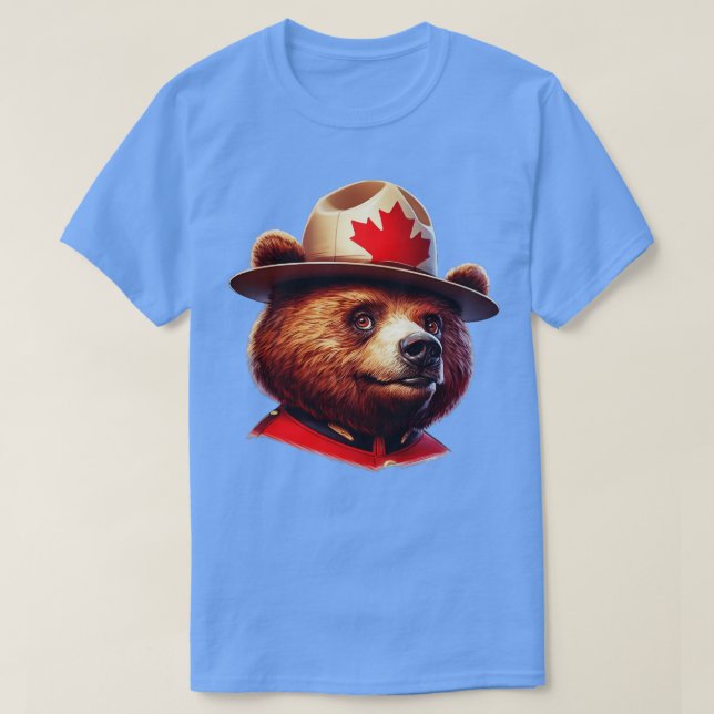 Canadian Mountie Bären Illustration T-Shirt (Design vorne)