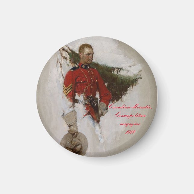 "Canadian Mountie, Cosmopolitan magazine-1919" Magnet (Vorne)