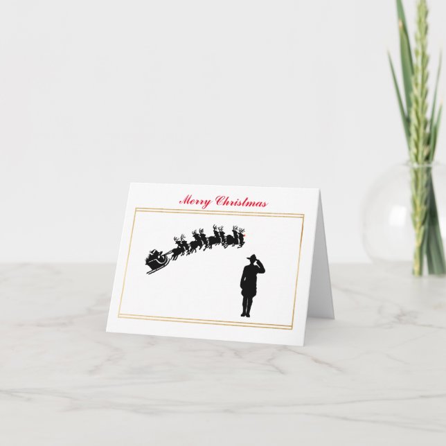 Canadian Mountie & Santa's Sleigh Weihnachtskarte Karte (Vorderseite)