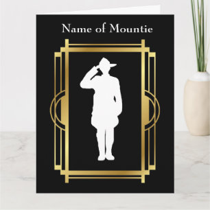 Canadian Mountie Silhouette Big Retirement Card Dankeskarte