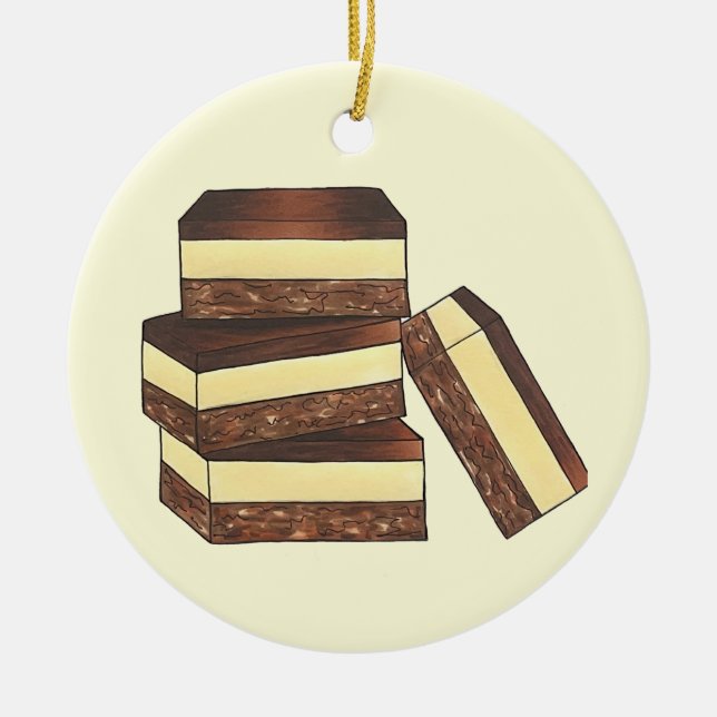 Canadian Nanaimo Bars Canada British Columbia Food Keramik Ornament (Vorne)