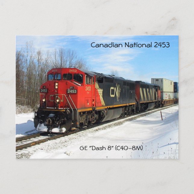 Canadian National CN 2453 - GE ‚Dash 8‘ Lokomotive Postkarte (Vorderseite)